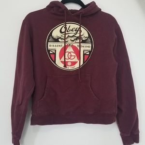 🌹OBEY maroon hoodie🌹